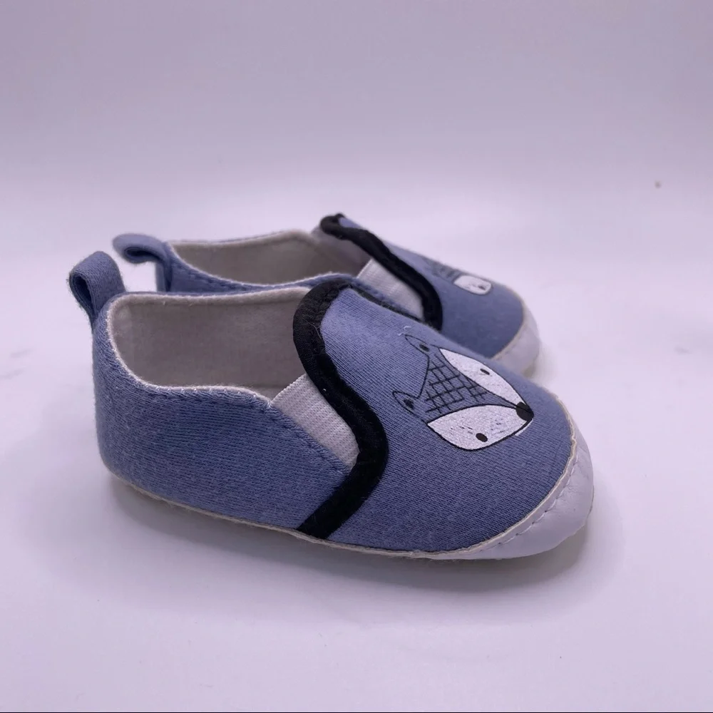 Chick Pea 6-9 Month Blue Fox Slip-On Soft Bottom Baby Shoes